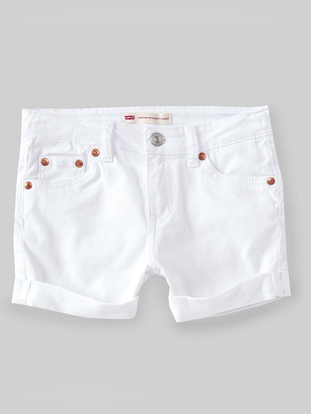 Levi's Levi's® Big Girls Girlfriend Shorty Denim Shorts White Denim